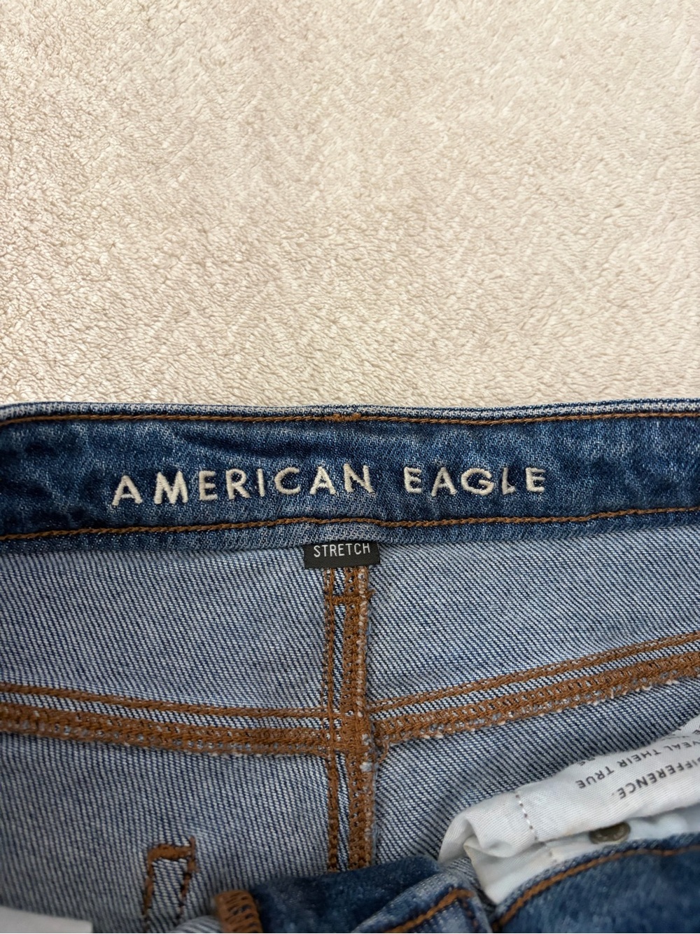 American Eagle Outfitters Women's Distressed Mom Jeans - Medium Blue - Picture 2 of 4